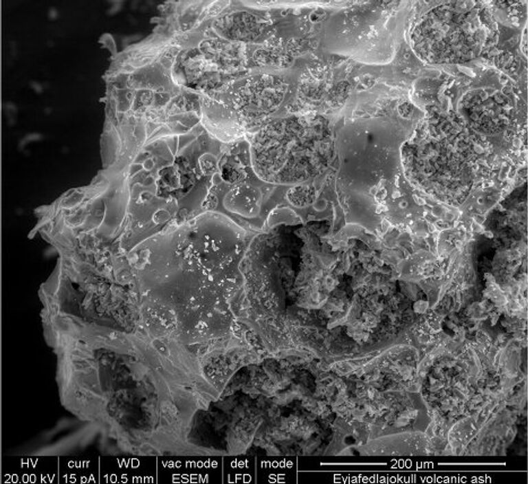 Пепел вулкана Эйяфьятлайокудль