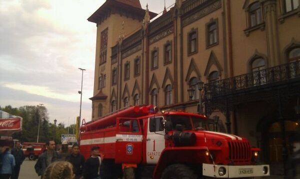 Пожарные учения в саратовской консерватории