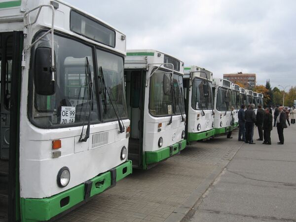Старые автобусы в Железногорске
