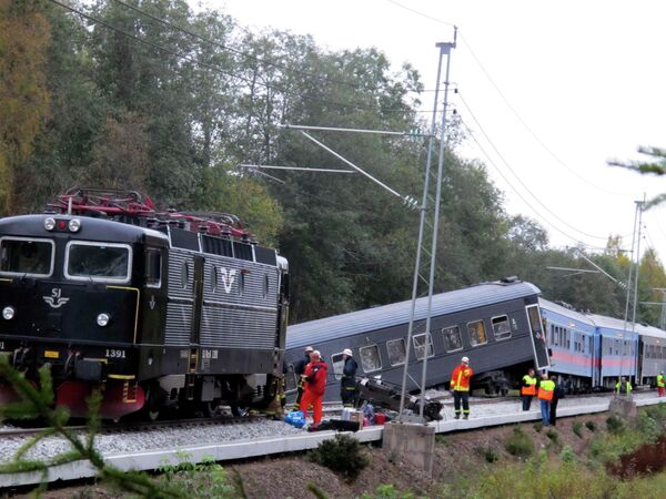 Авария поезда в Норвегии