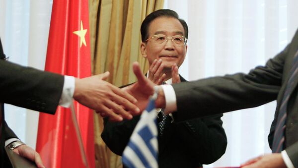 Премьер Госсовета КНР Вэнь Цзябао во время визита в Грецию