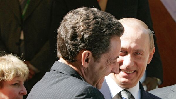 Николя Саркози и Владимир Путин, архивное фото