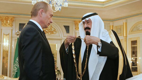 Король Саудовской Аравии Абдалла и Владимир Путин