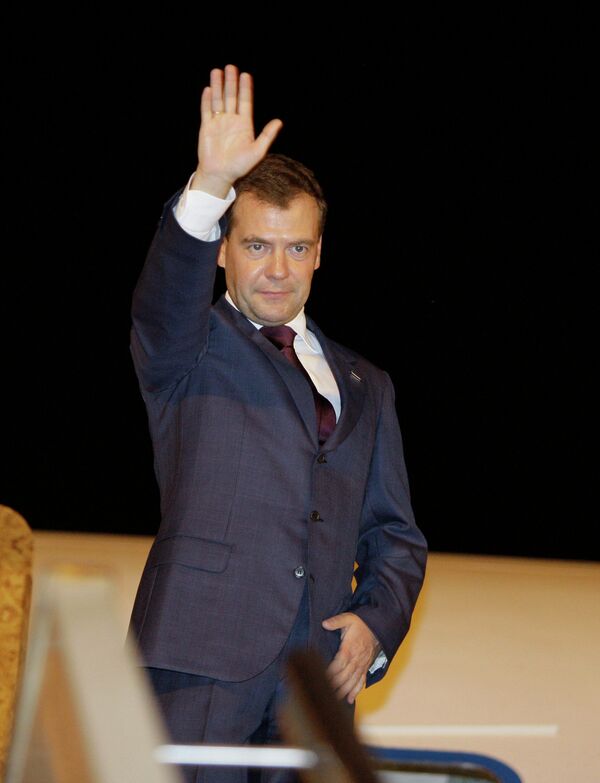 Президент РФ Д.Медведев прибыл на Ларнаку