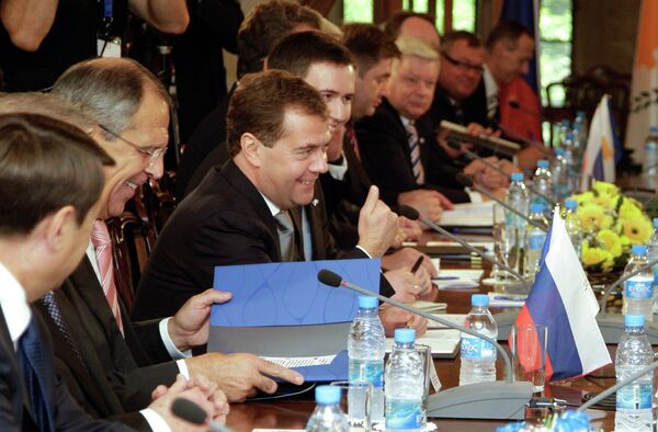 Президент РФ Д.Медведев на переговорах в Никосии