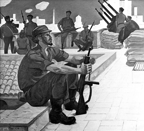 Репродукция картины П.Оссовского Куба на страже