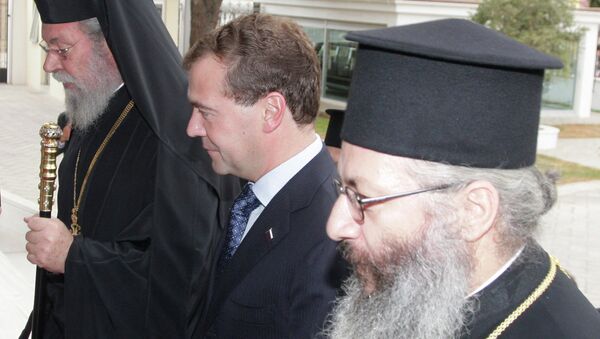Президент РФ Д.Медведев встретился с архиепископом Хризостом II