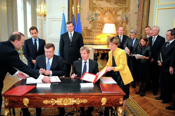 Подписание украино-французских документов