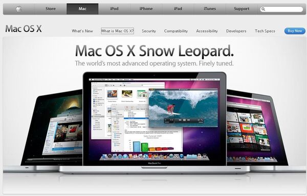 Официальная страницы операционной системы Mac OS X от Apple