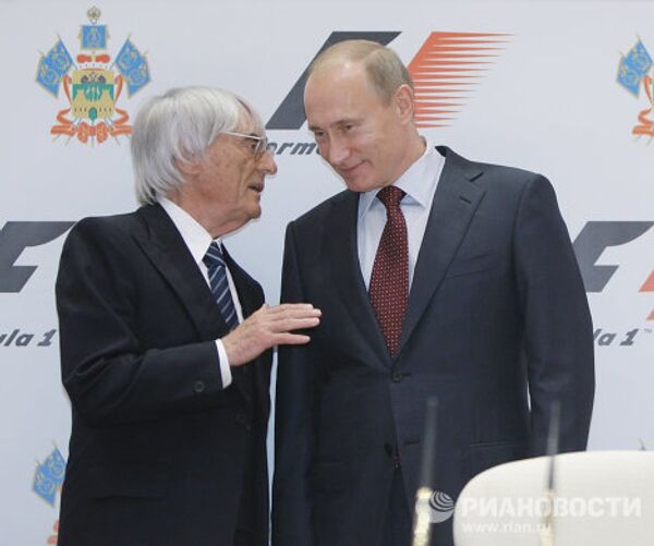 Бернард Экклстоун и Владимир Путин (слева направо)