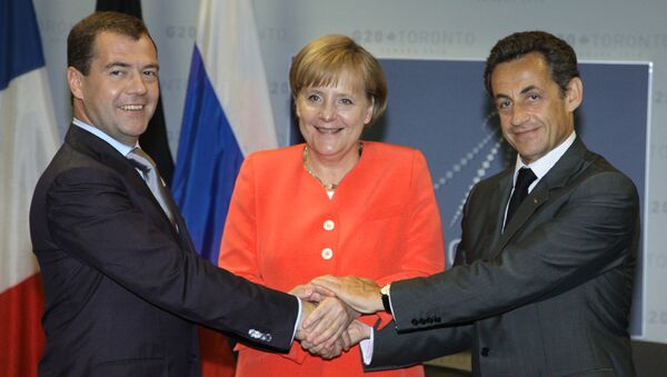 Встреча Дмитрия Медведева, Ангелы Меркель и Николя Саркози