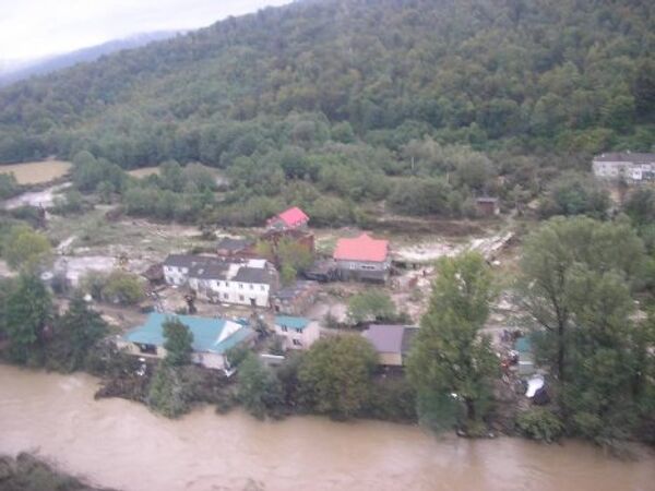 Пострадавшие от дождевых паводков районов Краснодарского края. Фото с облета