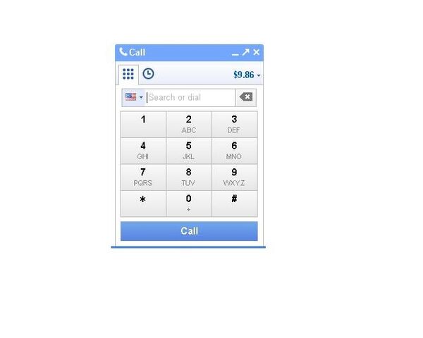 Интерфейс для набора номера телефона в сервисе Google Voice