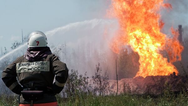 Возгорание на газопроводе в Нижнем Новгороде