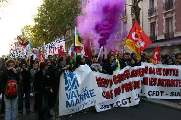 Демонстрация студентов в Париже