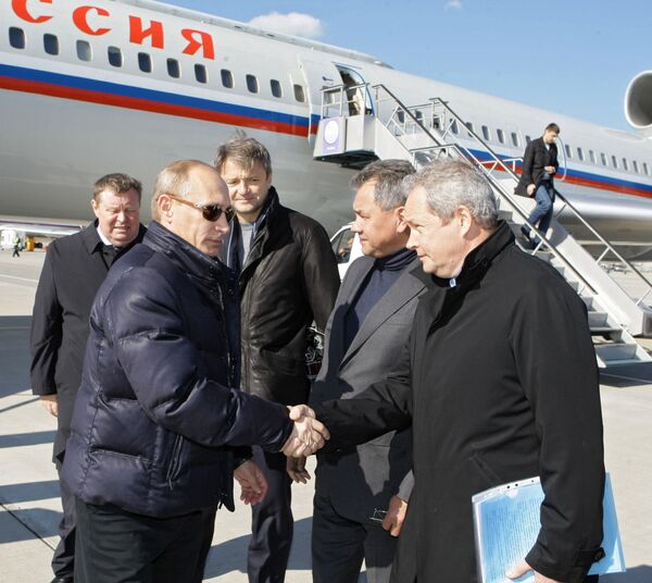 Премьер-министр РФ Владимир Путин прибыл в аэропорт Геленджика