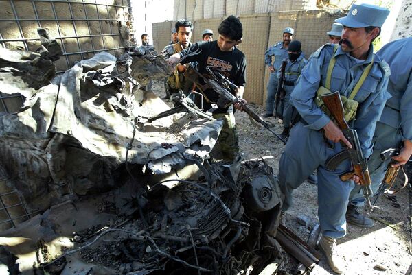 На месте нападения группы террористов на здание представительства миссии ООН в Афганистане
