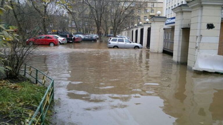 Прорыв водопровода в Москве