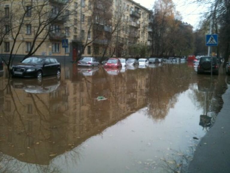 Прорыв водопровода в Москве