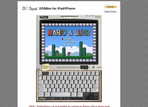DosPad, приложение для эмуляции MS-DOS на iPad