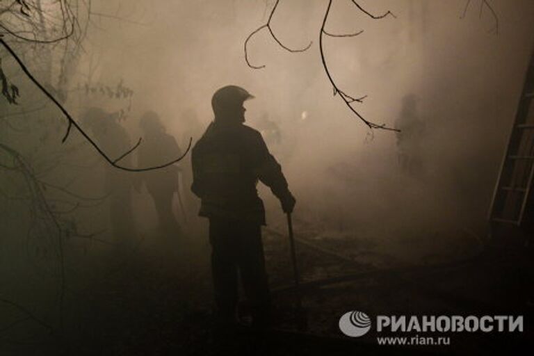 Пожар в здании на Большой Грузинской улице