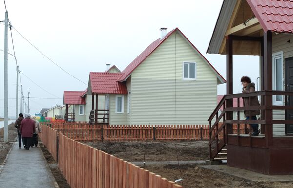 Открытие поселка Боталово-4 для пострадавших от лесных пожаров в Нижегородской области