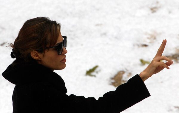 Анджелина Джоли на съемках своего фильма в Будапеште