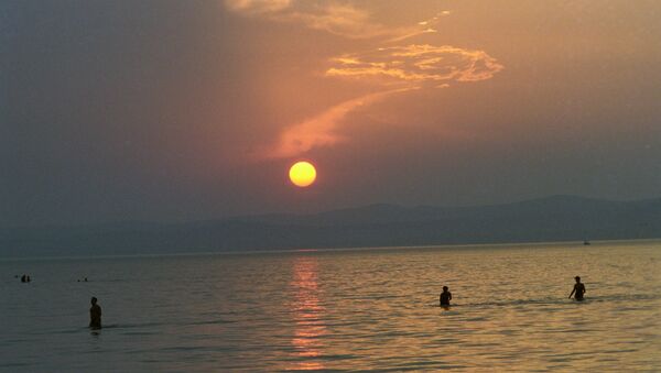 Закат на озере Балатон