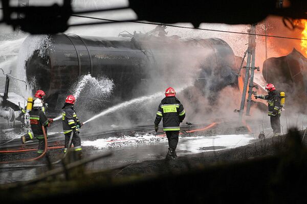Возгорание поезда в Польше