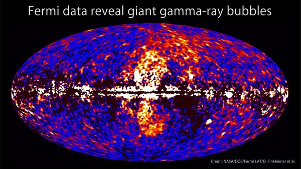 Гигантские пузыри, обнаруженные телескопом Ферми у центра нашей Галактики