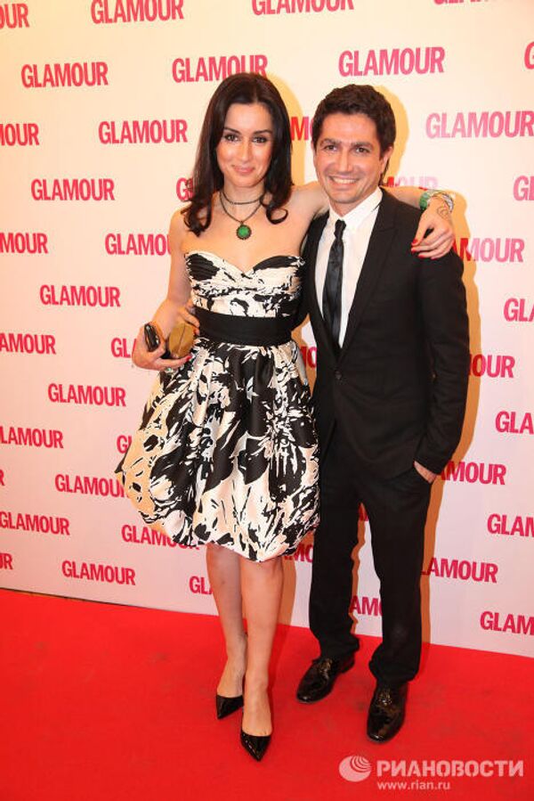 Тина Канделаки и Алексей Боков на церемонии вручения премии Женщина года Glamour 2009 