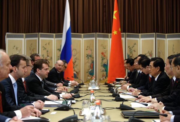 Встреча Дмитрия Медведева и Ху Дзиньтао в рамках саммита Группы двадцати