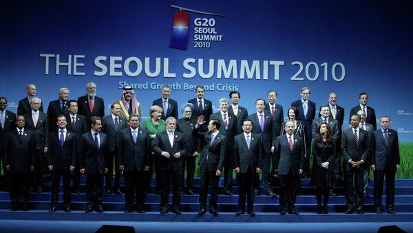 Президент РФ Д.Медведев на церемонии официального фотографирования в рамках саммита , Сеул в Сеуле
