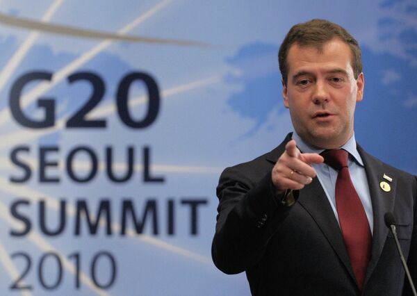 Президент РФ Д.Медведев на саммите G20 в Сеуле