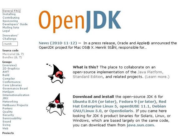 Сайт проекта OpenJDK
