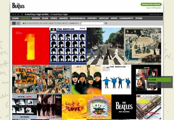 Сайт, посвященный творчеству The Beatles