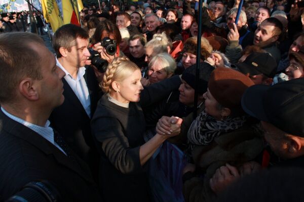 Юлия Тимошенко на акции протеста предпринимателей против принятия нового налогового кодекса