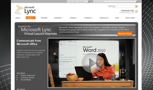 Microsoft представила телекоммуникационный сервер Lync Server 2010