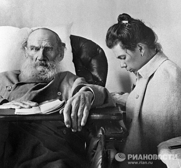 Лев Толстой с дочерью Татьяной 