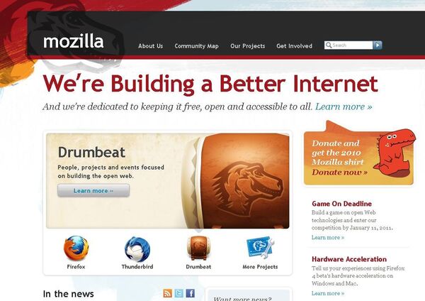 Сайт организации Mozilla Foundation