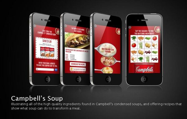 Реклама компании Campbell's в сервисе мобильной рекламы iAd от Apple