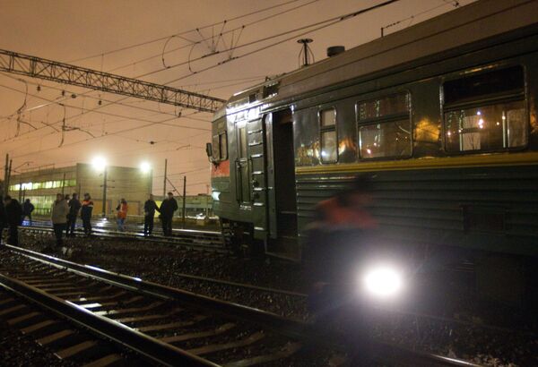 Станция Ховрино, где сошли с рельсов два вагона электропоезда Тверь - Москва