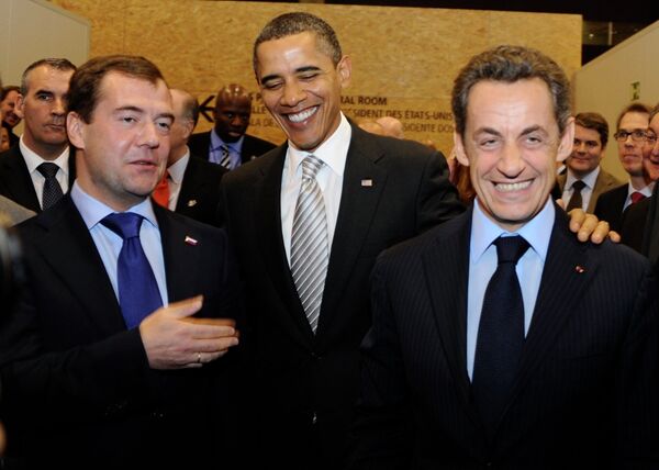 Дмитрий Медведев и Барак Обама на саммите Россия - НАТО в Лиссабоне