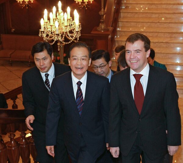 Президент РФ Д.Медведев принял премьер-министра Китая В.Цзябао