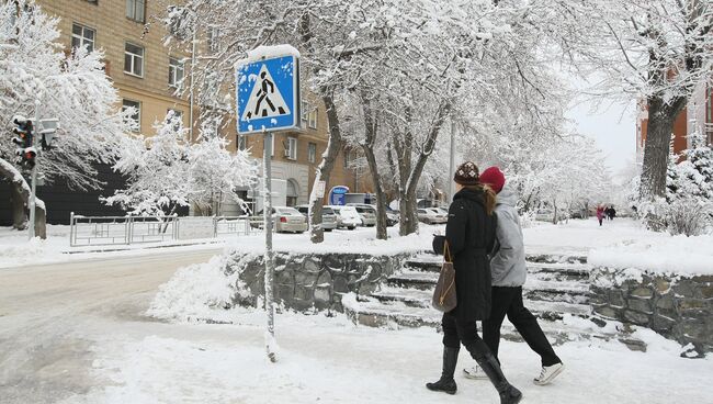 Заснеженный Новосибирск, фото из архива.