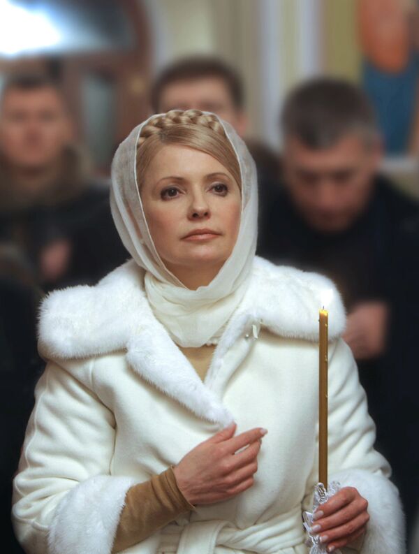 Премьер-министр Украины Юлия Тимошенко на праздничном богослужении в Броварах Киевской области