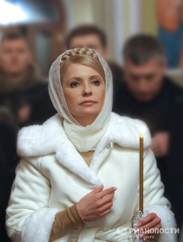Премьер-министр Украины Юлия Тимошенко на праздничном богослужении в Броварах Киевской области
