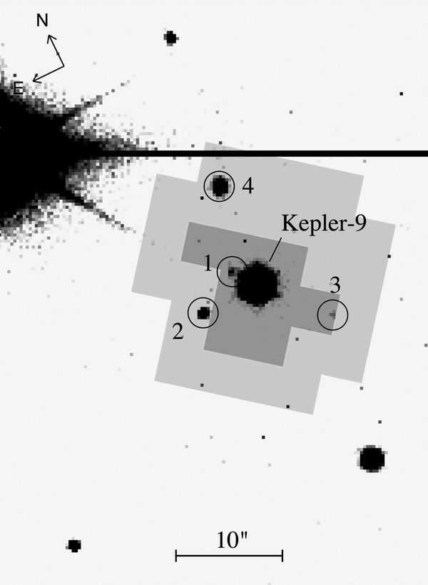 Снимок звезды Kepler-9, сделанный с телескопа обсерватории Кека на Гавайях
