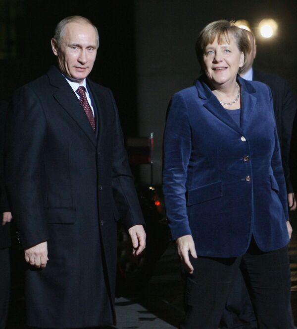 Премьер-министр РФ Владимир Путин встретился с Ангелой Меркель