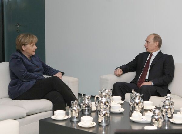 Премьер-министр РФ Владимир Путин встретился с Ангелой Меркель